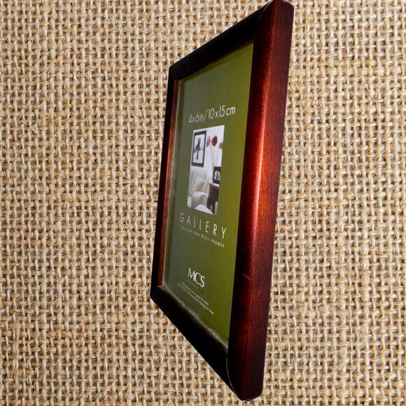 MCS Gallery 4x6 Picture Frame | Classic Mahogany Finish Tabletop Wall Display - Picture 3 of 8